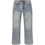LostShdws Embossed Denim Pants Blue