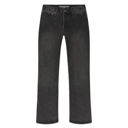 LostShdws Embossed Denim Pants Black