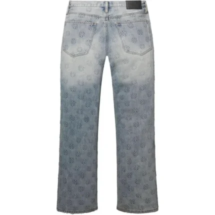 LostShdws Embossed Denim Pants Blue