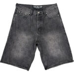 LostShdws Embossed Jean Shorts Black