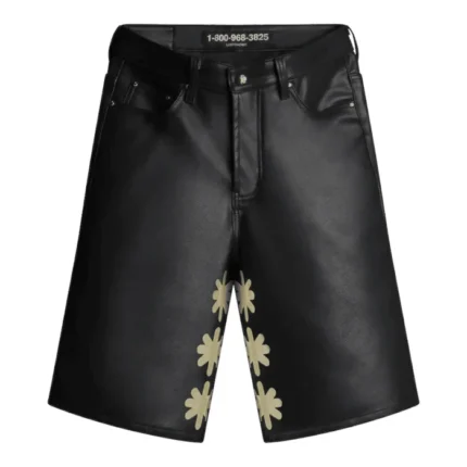 Lostshdws Leather Shorts Black Bone