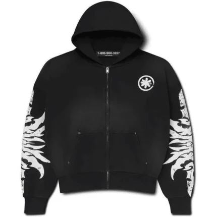 LostShdws Complex Con Exclusive Acid Wash Zip Up Hoodie Black