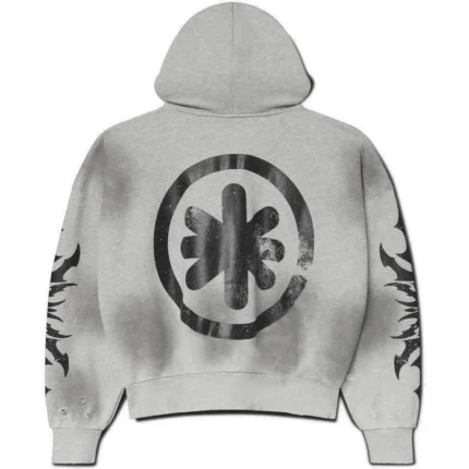 LostShdws Complex Con Exclusive Acid Wash Zip Up Hoodie Grey