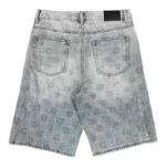 LostShdws Embossed Jean Shorts Blue